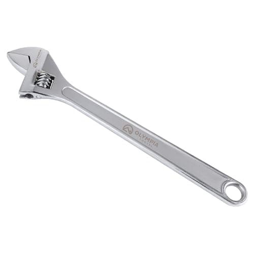 Olympia Tools 24" Adjustable Wrench, Heavy Duty Drop Forged Steel, Chrome Plated, Precision Machined Jaws, Rust Resistant