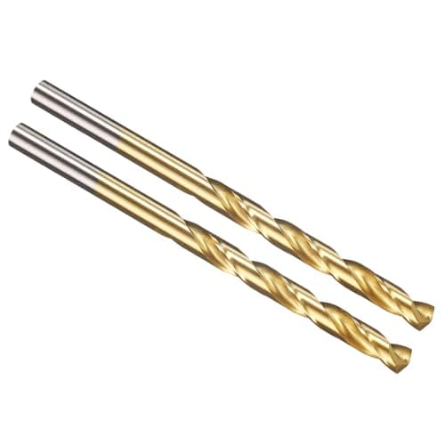 PATIKIL 5mm Drill Bit, Jobber Straight Shank M2 High-Speed Steel 135° Titanium Nitride TiN Coated for Stainless Steel Hard Metal - 2 Pack