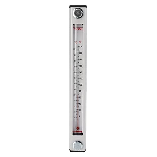 Fluid Level Gauge with Thermometer, 0.1 to 0.15 MPa -20℃ to 100℃ Alloy Glass Self Sealing Liquid Level Meter Oil Level Gauge Water Level Gauge YWZ 254T