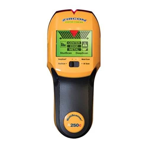 Zircon MultiScanner A250c All-in-One Stud Finder, Metal Detector, and Live AC Wire Scanner – Center and Edge Stud Detection with WireWarning and Metal Scan Modes for Accurate Wall Scanning