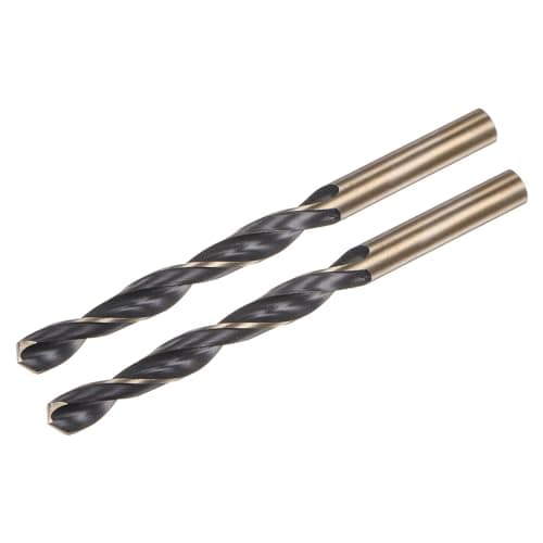 uxcell 2pcs Jobber Drill Bits 9mm (0.354") Black Nitride & Gold Titanium Coated M2 High Speed Steel (HSS) Twist Drill Bits for Stainless Steel Aluminum Alloy Metal