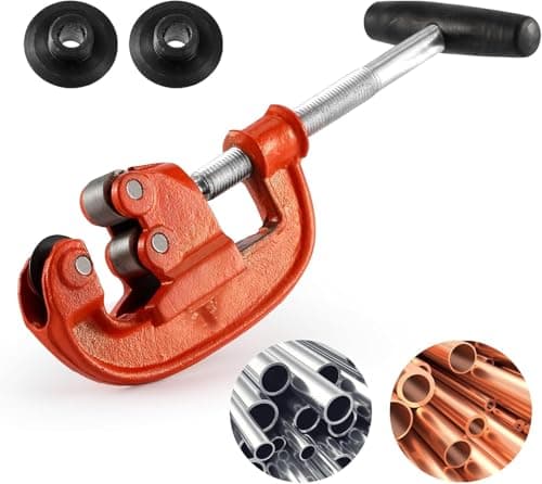 Professional Pipe Cutter Tool for 1-3" Pipes,Heavy Duty Metal Tube Cutter to Galvanized Pipe,Ironr, and PipeCopper,Metal Tube Cutter Great With 2 additional blades for Plumbers or Metalworkers