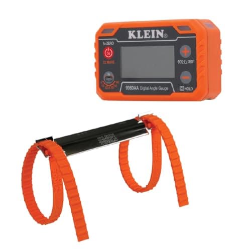 Klein Tools 80155 2-Piece Digital Electronic Level and Angle Gauge Set with LED Angle Alert, Plumber's Kit Straps, 0-90 and 0-180 Degrees