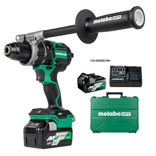 Metabo HPT 36V MultiVolt™ Cordless Brushless 1/2" Hammer Drill Kit, Power Drill Kit with Lithium-Ion Metabo Batteries , Case and Charger, Compact Lightweight Power Tool, DV36DC