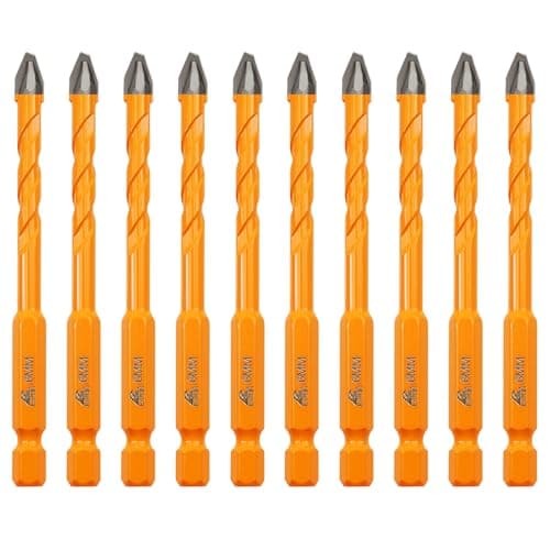 EXFEIN Carbide Drill Bits 6mm 10pcs for Drilling Ceramic Porcelain Tile Marble Granite Masonry