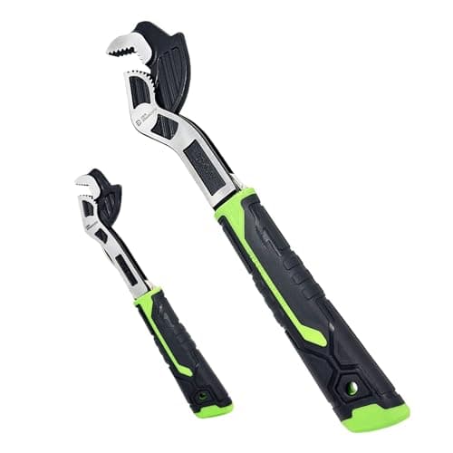 Der Erwachte Multi-function Adjustable Pipe Wrench Set, 2-Piece, Quick Self-Adjusting, Power Grip for 7-35mm Nuts, Pipes Use，Chromium Vanadium Steel