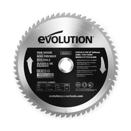 Evolution Power Tools FW255TCT-60 Fine Wood Blade, 255mm