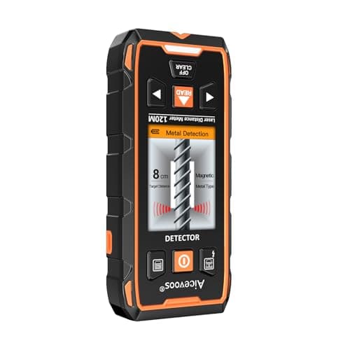Stud Finder Wall Scanner - Stud Finder Tool HD LCD Display and w/Intelligent Microprocessor Chip, Stud Detector and Laser Measure for the Center and Edge of Wood AC Wire Metal Studs Joist Pipe