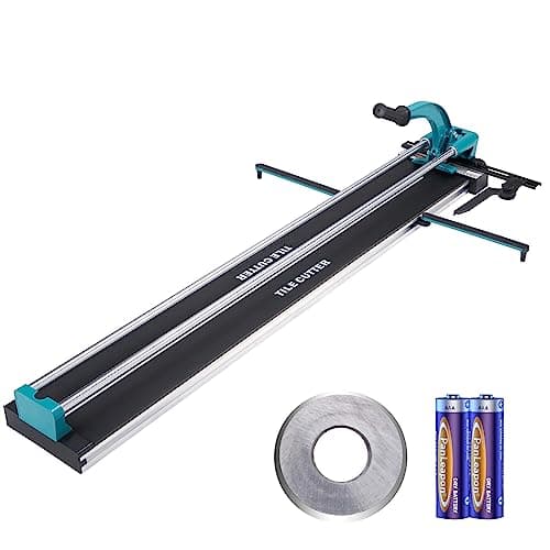 VEVOR Manual Tile Cutter, 48 inch Professional Porcelain Ceramic Tile Cutter, Double Rails with Tungsten Carbide Cutting Wheel, Anti-Skid Feet & Infrared Positioning for Home Industrial