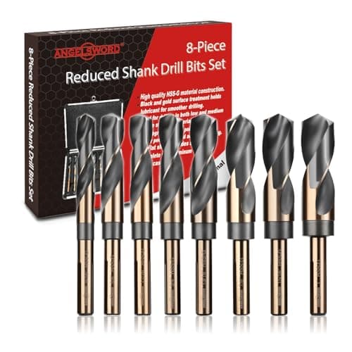ANGELSWORD 8 Pack Reduced Shank Drill Bit Set, M2 High Speed Steel