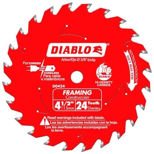 Diablo Tools 4 1/2 Inch X 24 Tooth Framing Trim Saw Blade