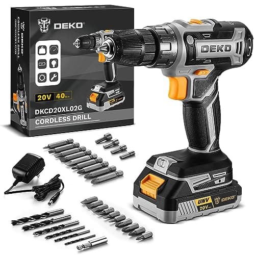 Power Drill Cordless: DEKOPRO Cordless Drill 20V Electric Power Drills Set Tool Drills Cord-less Set with Battery and Charger