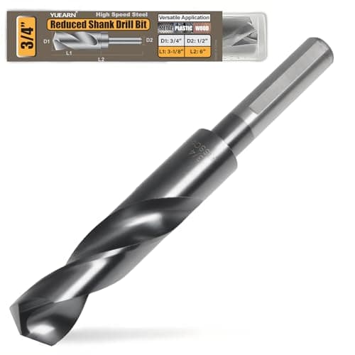 3/4 Inch Drill Bit for Metal - Industrial Grade M35 Cobalt Titanium Aluminum Nitrite with 3-Flat Shank