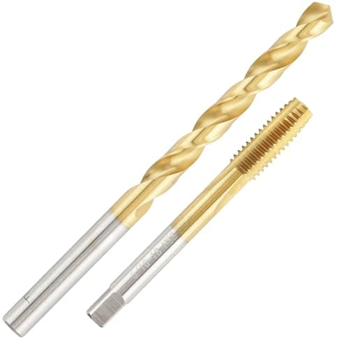 Aceteel 5/16-18 Tap and F Drill Bit Set, Ti-Coated M2 HSS 5/16"-18 UNC Tap and 6.5mm Straight Handle Drill Kit