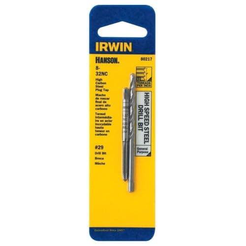 IRWIN Drill And Tap Set, 8-32 NC Tap and No. 29 Drill Bit (80217)