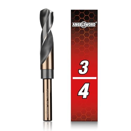 ANGELSWORD 3/4" Reduced Shank Drill Bit, M2 High Speed Steel Drill Bit for Hard Wood, Mild Steel and Metal